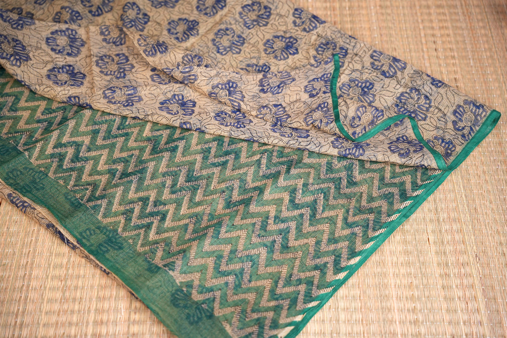 Ilaveni Green Big Zigzag Border