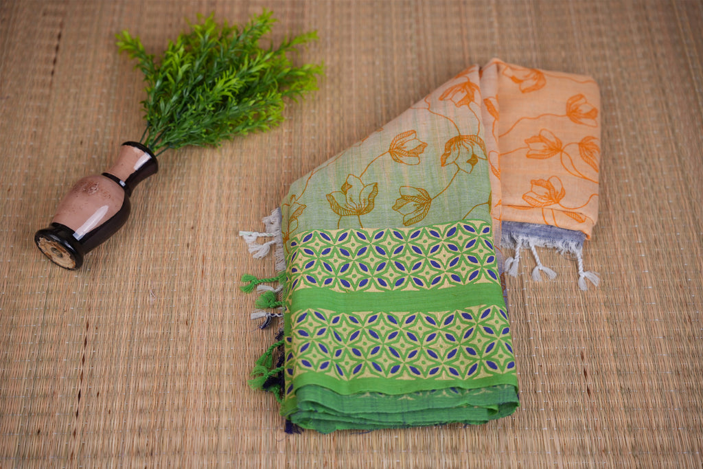 Manjari Cream, Green & Blue