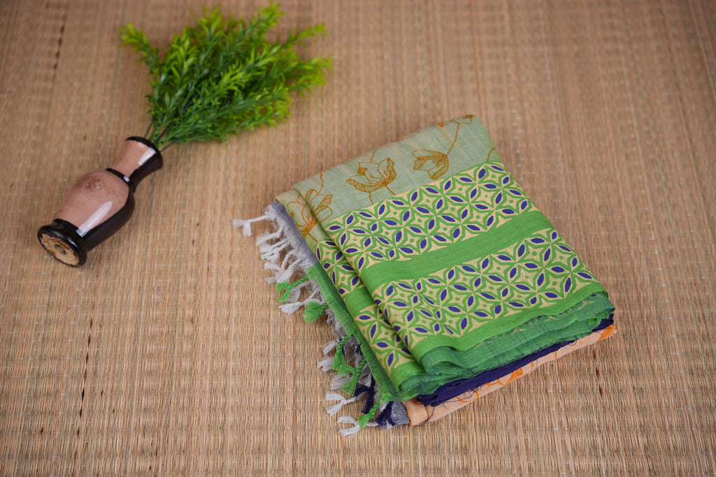 Manjari Cream, Green & Blue