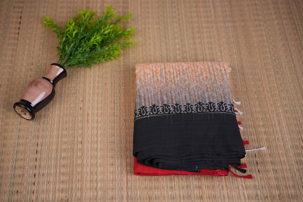 Manjari Cream Black & Red