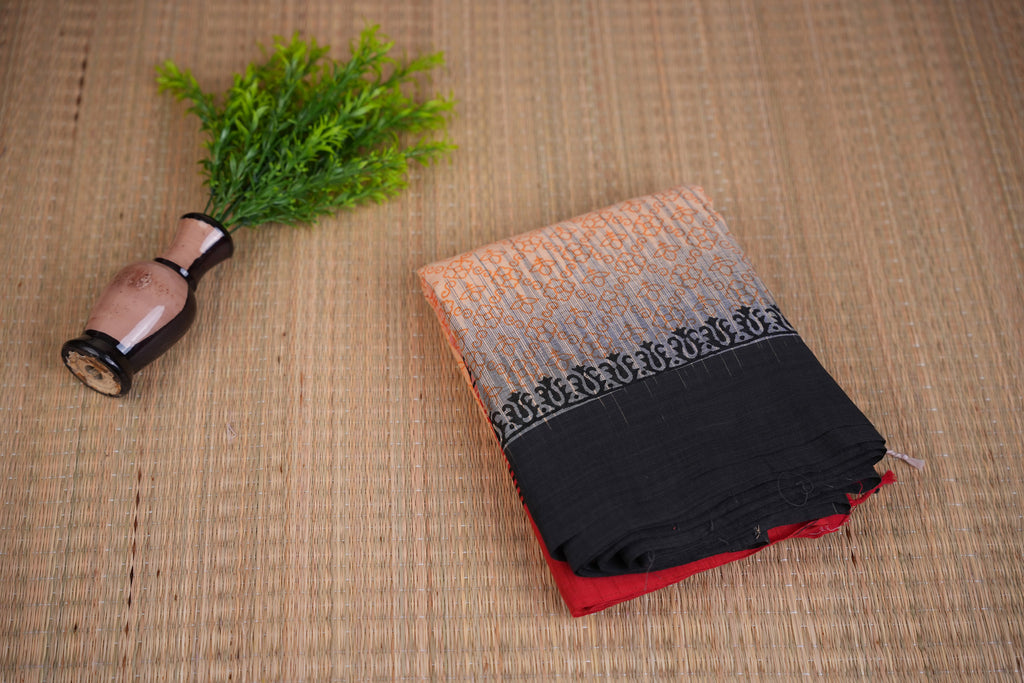 Manjari Cream Black & Red