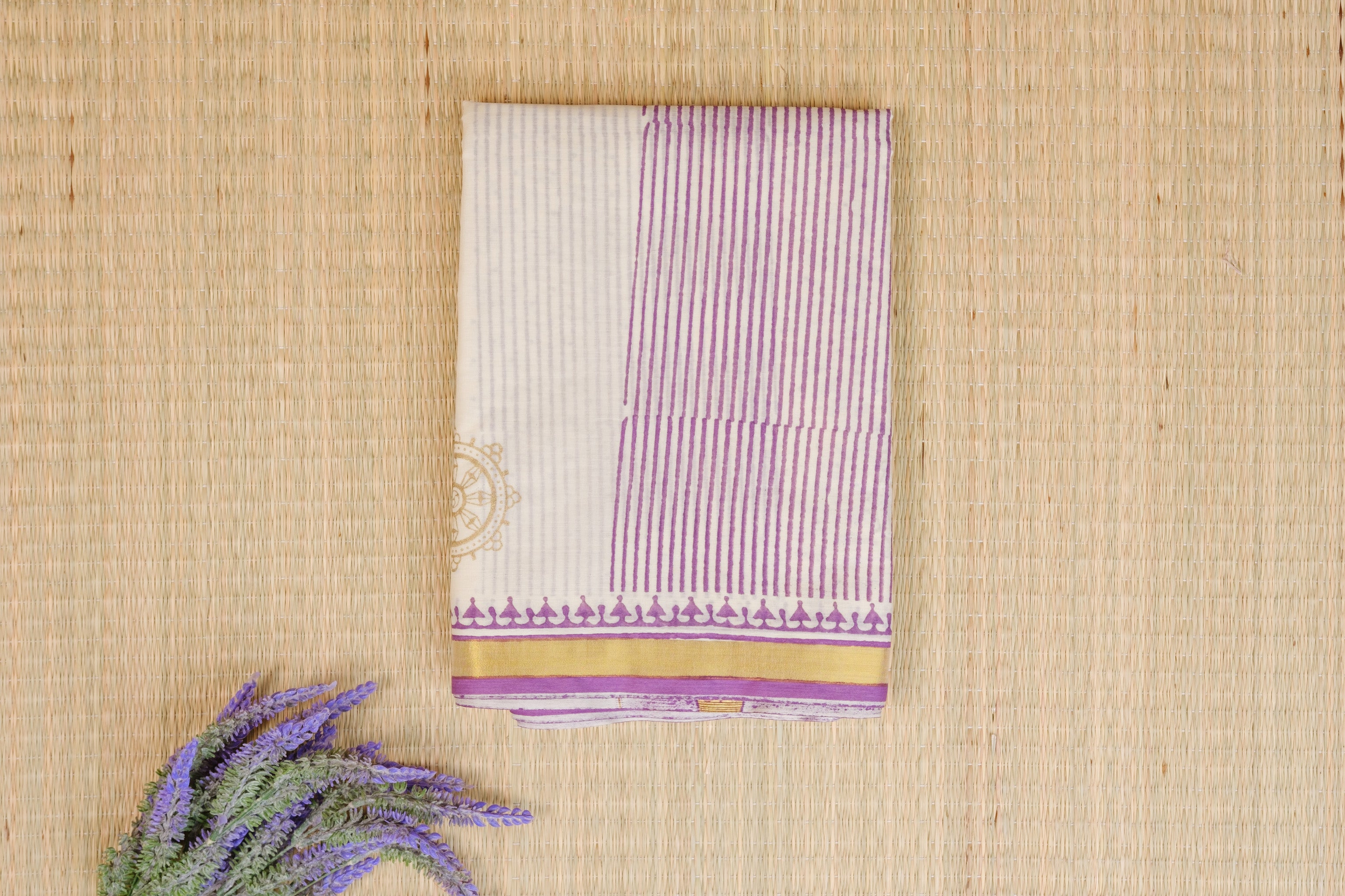 Kasavu Purple Half & Half