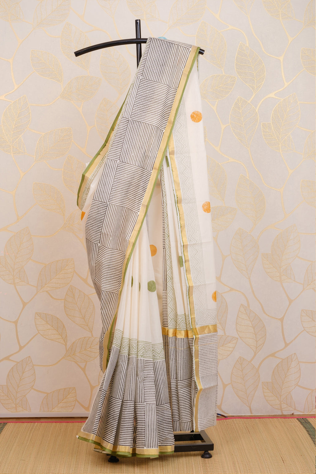 Kasavu Olive Green and Mustard