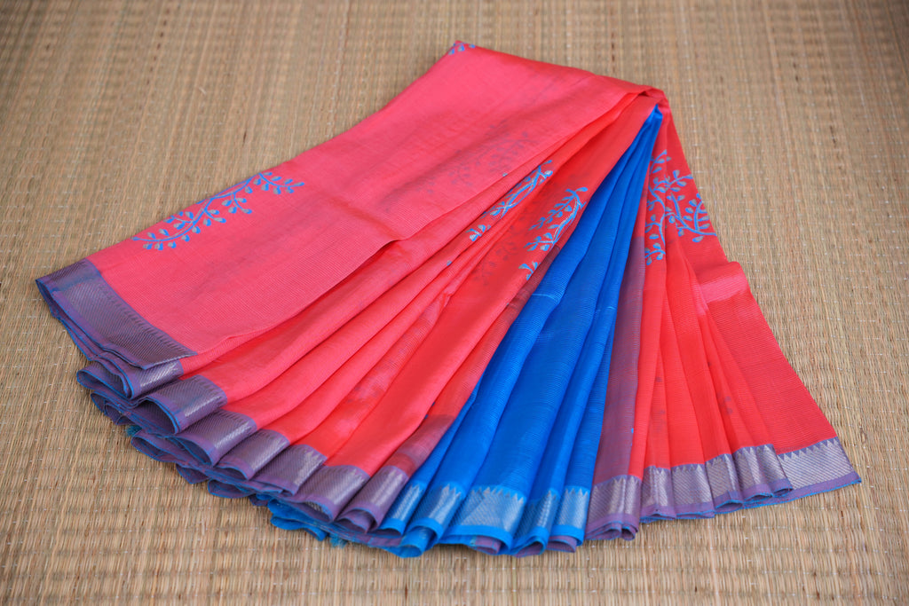 Aruvi Dark Pink & Blue