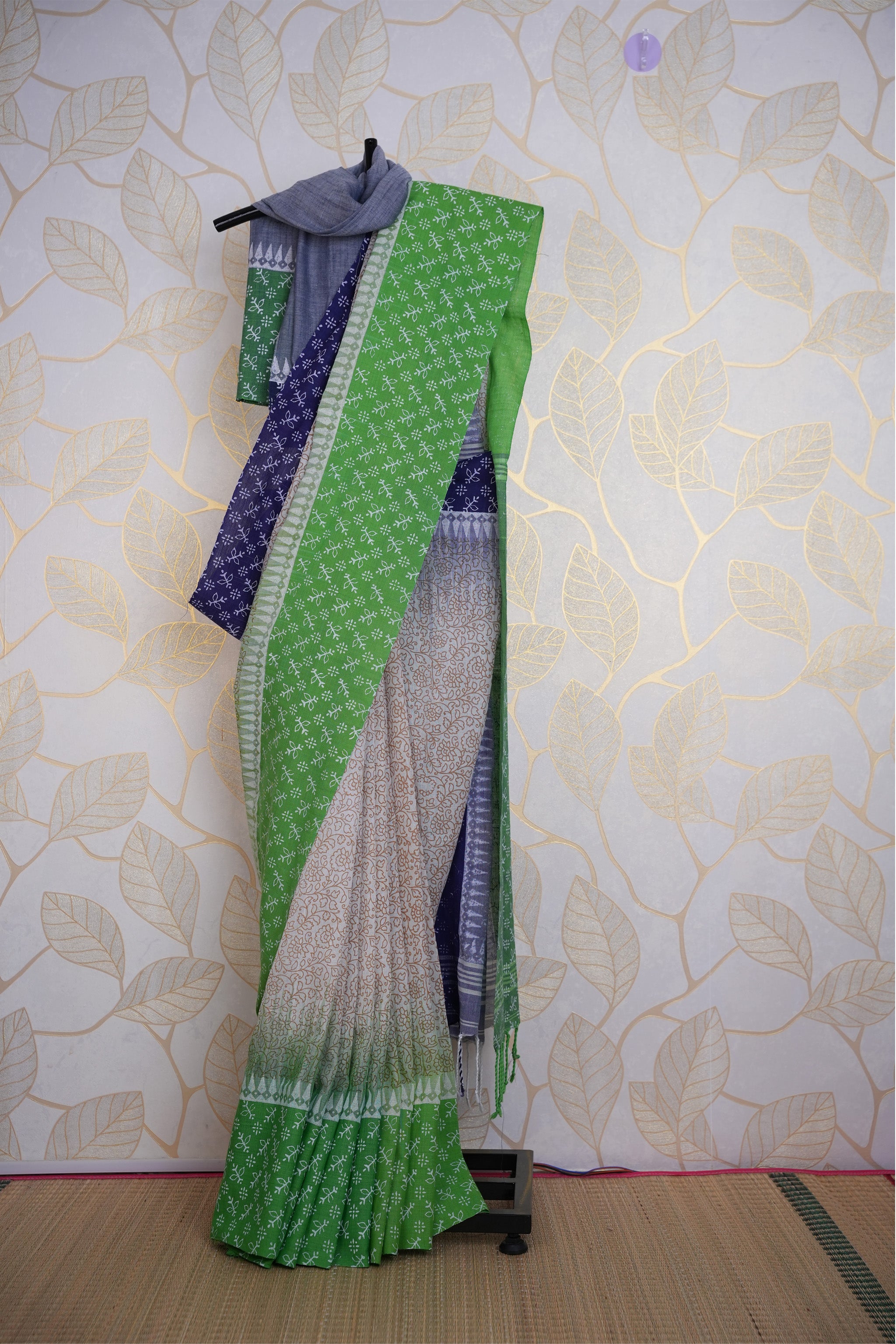 Manjari White Green & Blue