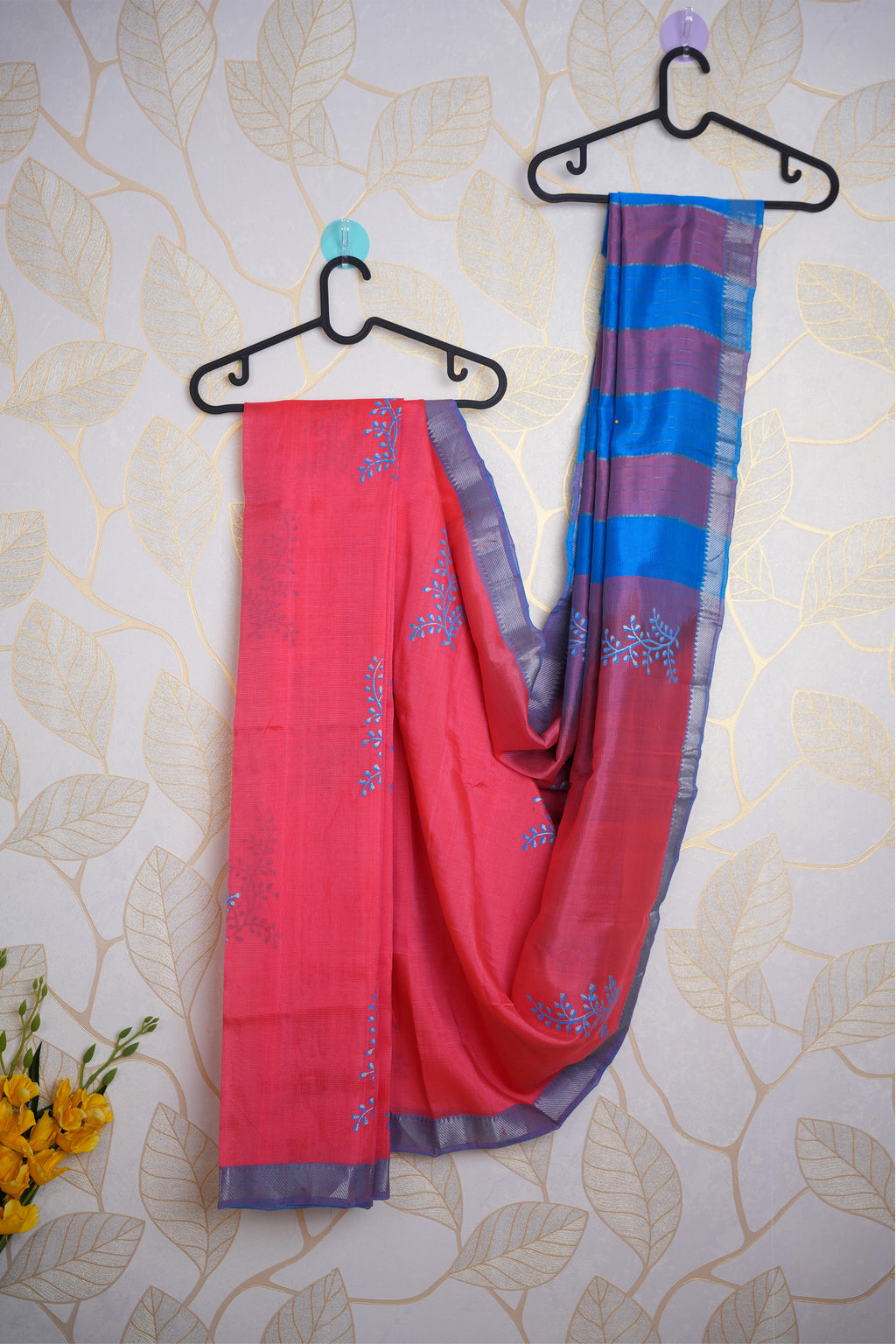 Aruvi Dark Pink & Blue