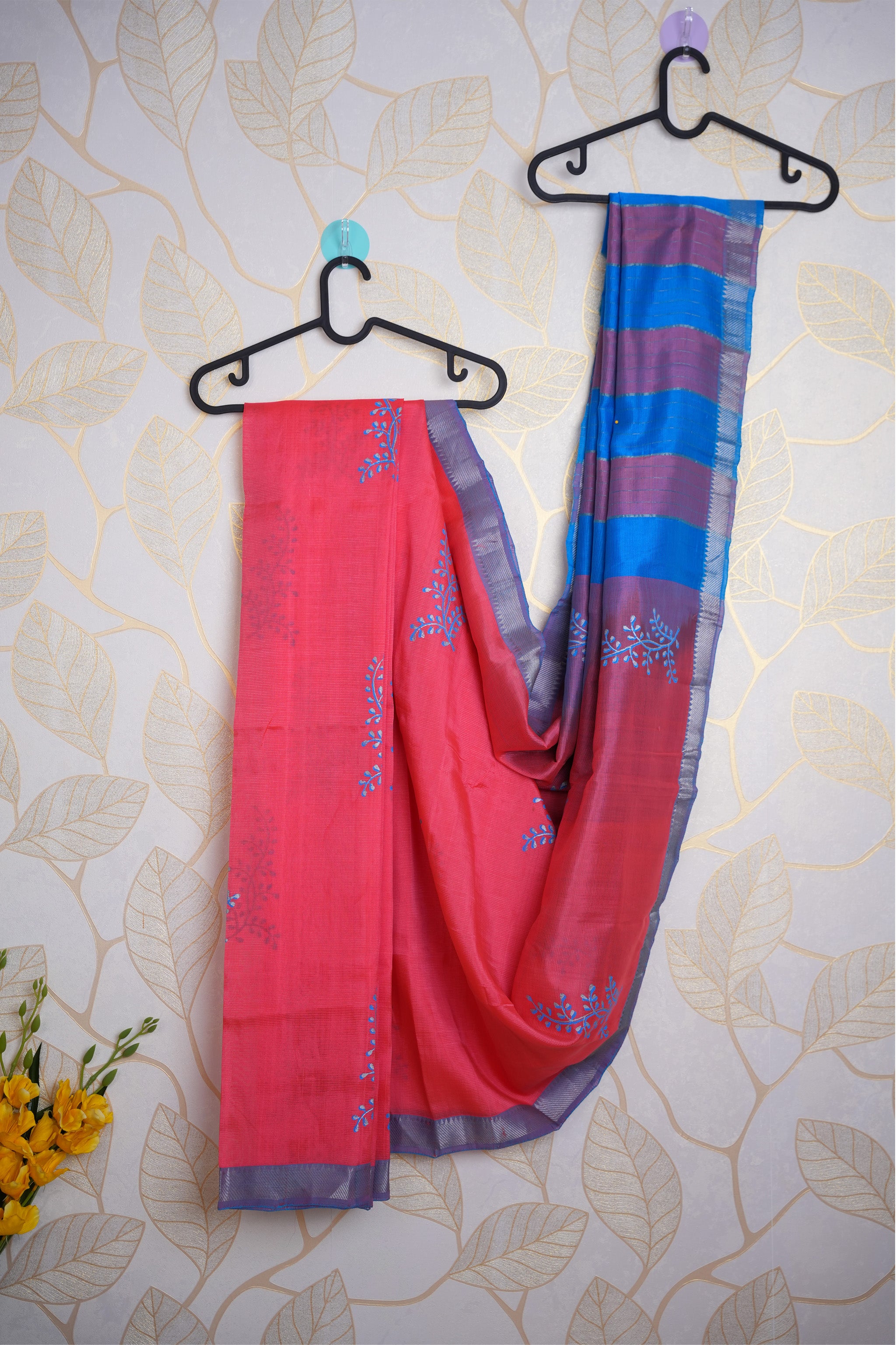 Aruvi Dark Pink & Blue